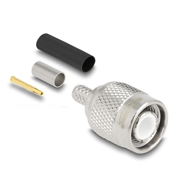 Delock TNC plug for crimping LMR 200 with matching shrink tube