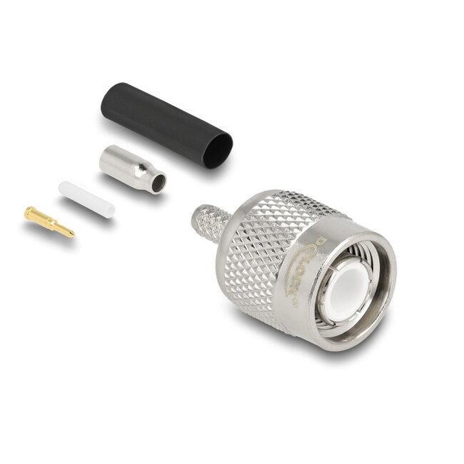 Delock TNC plug for crimping RG-174 / RG-316 with matching shrink tube