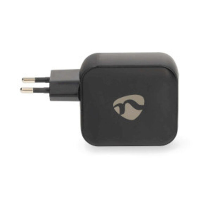 Oplader | 100 W | GaN | PD3.0 | Snellaad functie | 2.5 / 3.0 / 5.0 A | Outputs: 3 | USB-A / 2x USB-C™ | Automatische Voltage Selectie | Zwart