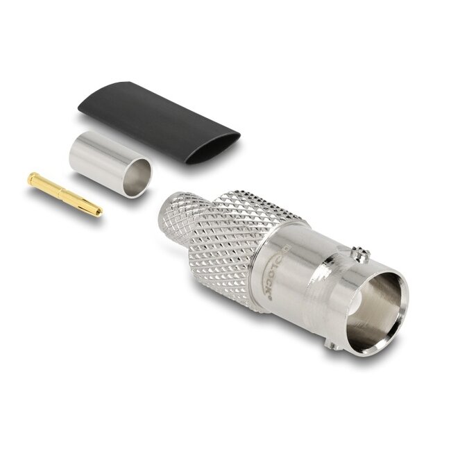 Delock BNC jack for crimping RG-59 with matching shrink tube