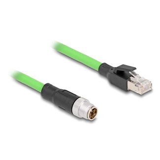 InLine M12 8-pins X-gecodeerd (m) - RJ45 (m) industriële netwerkkabel | CAT6a | PUR | 5 meter