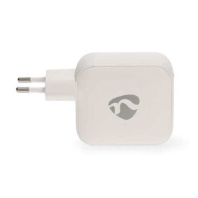 Oplader | 100 W | GaN | PD3.0 | Snellaad functie | 2.5 / 3.0 / 5.0 A | Outputs: 3 | USB-A / 2x USB-C™ | Automatische Voltage Selectie | Wit