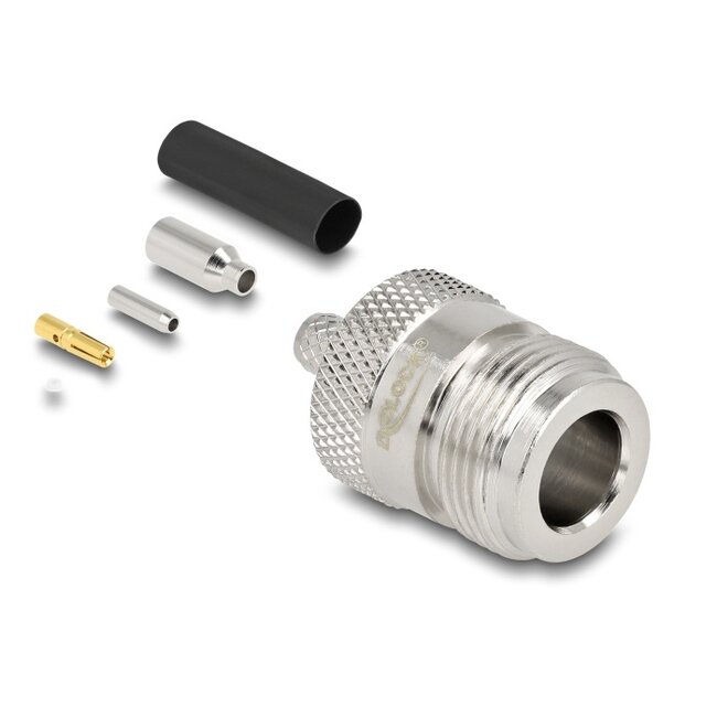 Delock N jack for crimping RG-174 / RG-316 with matching shrink tube