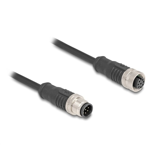 M12 8-pins A-gecodeerde industriële netwerk verlengkabel | CAT5e | PVC | 2 meter