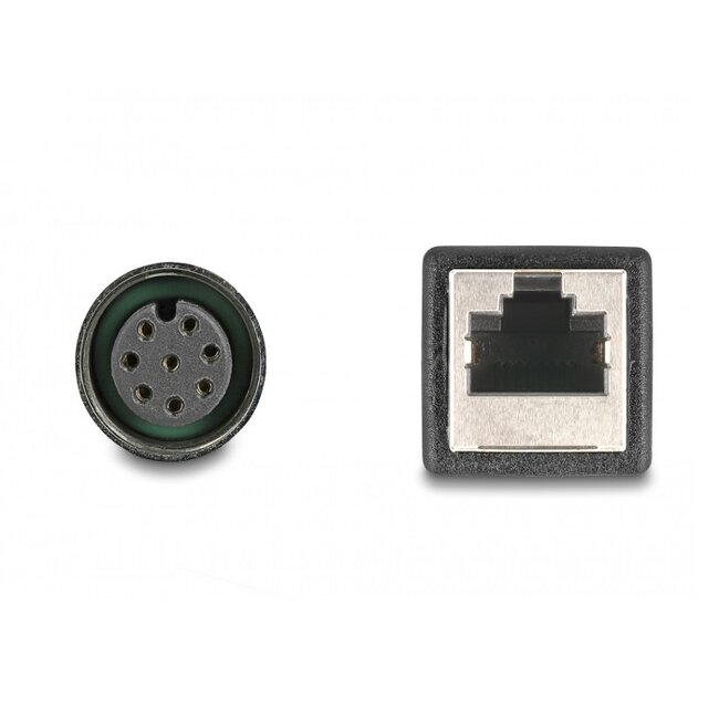 M12 8-pins A-gecodeerd (v) - RJ45 (v) industriële netwerkkabel | CAT5e | PU | 0,50 meter