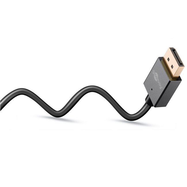 Goobay DisplayPort kabel | Slimline | DP2.1 (10K 60Hz) | UHBR10 (40Gbit/s) | 2 meter