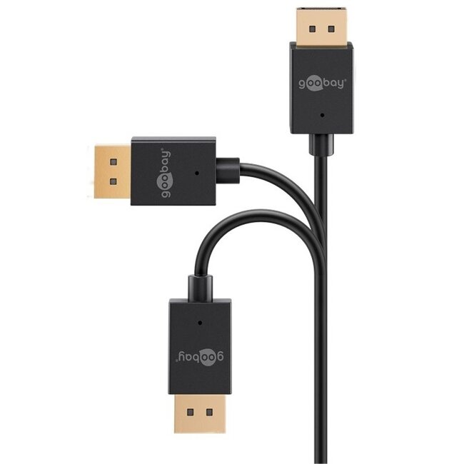 Goobay DisplayPort kabel | Slimline | DP2.1 (10K 60Hz) | UHBR10 (40Gbit/s) | 2 meter