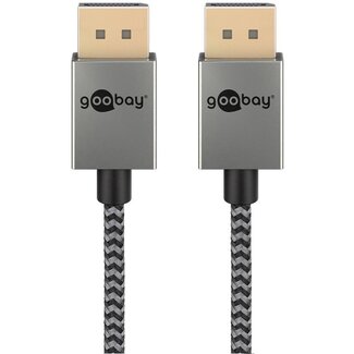 Goobay Goobay Plus DisplayPort kabel | Slimline | DP2.1 (10K 60Hz) | UHBR10 (40Gbit/s) | 1 meter Goobay Goobay Plus DisplayPort kabel | Slimline | DP2.1 (10K 60Hz) | UHBR10 (40Gbit/s) | 1 meter