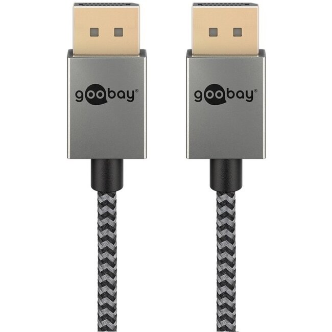 Goobay Plus DisplayPort kabel | Slimline | DP2.1 (10K 60Hz) | UHBR10 (40Gbit/s) | 1 meter