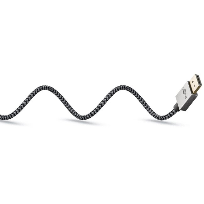 Goobay Plus DisplayPort kabel | Slimline | DP2.1 (10K 60Hz) | UHBR10 (40Gbit/s) | 2 meter