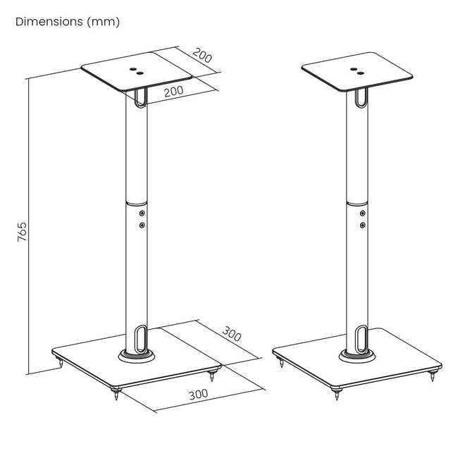 My Wall luidspreker statief set | tot 25 kg | 76,5 cm hoog