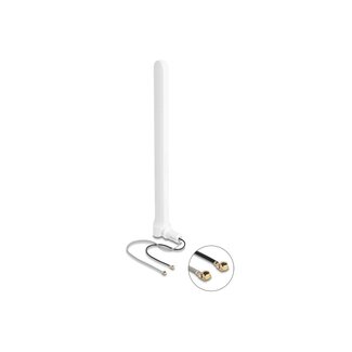 DeLOCK Delock WiFi 6 Twin Antenna 2 x I-PEX Inc., MHF® I plug 2 - 5 dBi 17 cm omnidirectional with flexible joint white