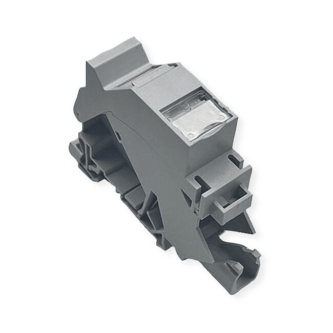 ROLINE DIN-railadapter voor Keystone-modules, incl. Cat.6A Keystone, afgeschermd, 45°
