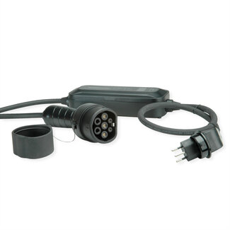 Roline ROLINE Draagbare oplaadkabel voor e-car CEE7/7 - Type2, 1-fase, 250VAC (1P+N+E), 32 A, 7.4 kW, 5 m Roline ROLINE Draagbare oplaadkabel voor e-car CEE7/7 - Type2, 1-fase, 250VAC (1P+N+E), 32 A, 7.4 kW, 5 m