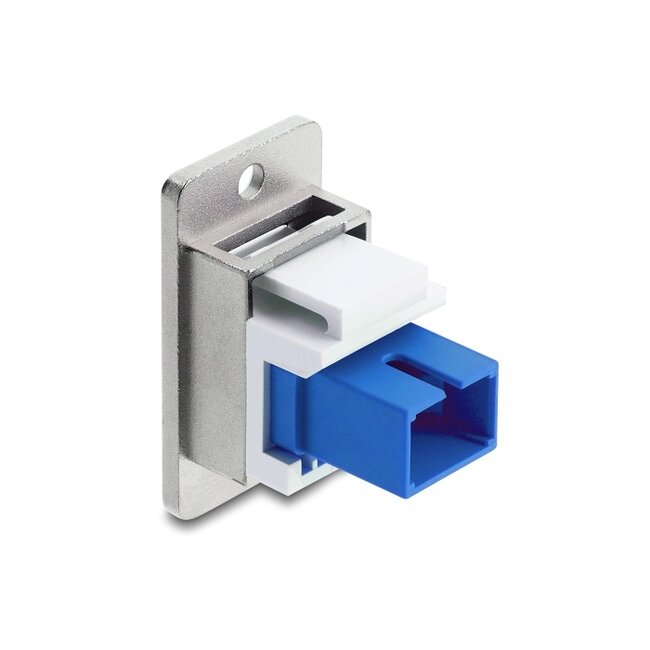 Delock Panel Mount SC Simplex female to SC Simplex female silver / blue / white