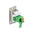 Delock Panel Mount LC Duplex female to LC Duplex female with laser protection flip inside silver / green / white