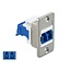 Delock Panel Mount LC Duplex female to LC Duplex female with laser protection flip inside silver / blue / white