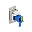 Delock Panel Mount LC Duplex female to LC Duplex female with laser protection flip inside silver / blue / white
