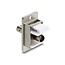 Delock Panel Mount ST Simplex female to ST Simplex female silver / white