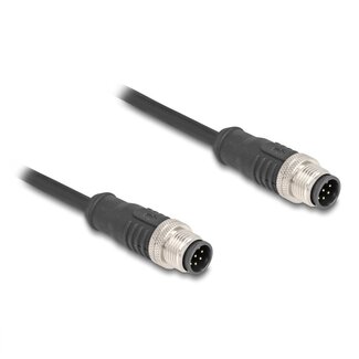 DeLOCK M12 8-pins A-gecodeerde industriële netwerkkabel | CAT5e | PVC | 1 meter