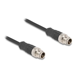 DeLOCK M12 8-pins X-gecodeerde industriële netwerkkabel | CAT5e | PVC | 2 meter