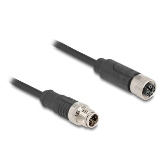 DeLOCK M12 8-pins X-gecodeerde industriële netwerk verlengkabel | CAT5e | PVC | 1 meter