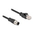 M12 4-pins D-gecodeerd (m) - RJ45 (m) industriële netwerkkabel | CAT5e | PVC | 1 meter