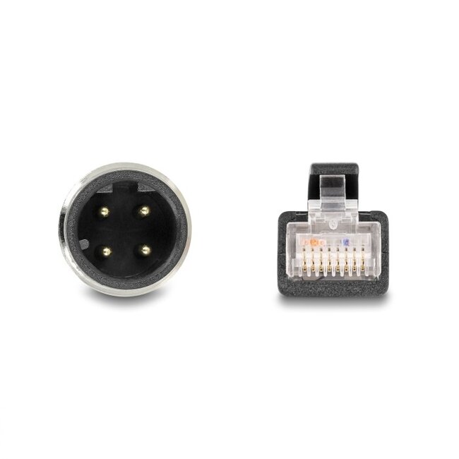 M12 4-pins D-gecodeerd (m) - RJ45 (m) industriële netwerkkabel | CAT5e | PVC | 5 meter