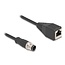 M12 4-pins D-gecodeerd (m) - RJ45 (v) industriële netwerkkabel | CAT5e | PU | 0,50 meter