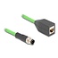 M12 4-pins D-gecodeerd (m) - RJ45 (v) industriële netwerkkabel | CAT5e | PUR | 0,50 meter