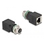 M12 4-pins D-gecodeerd (v) - RJ45 (v) industriële netwerkadapter | inbouw | CAT5e | PUR