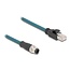 M12 8-pins A-gecodeerd (m) - RJ45 (m) industriële netwerkkabel | CAT5e | PUR | 0,50 meter