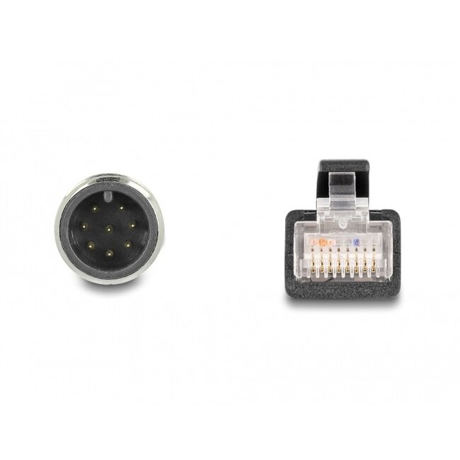 M12 8-pins A-gecodeerd (m) - RJ45 (m) industriële netwerkkabel | CAT5e | PUR | 0,50 meter