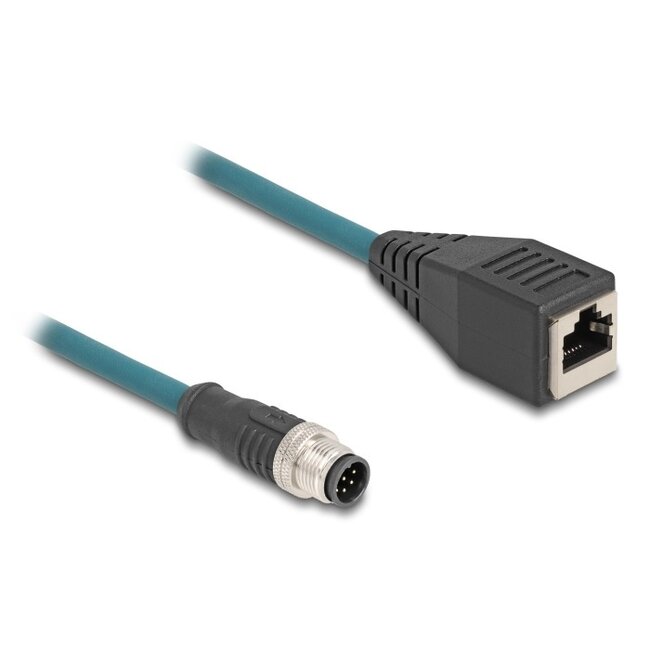M12 8-pins A-gecodeerd (m) - RJ45 (v) industriële netwerkkabel | CAT5e | PUR | 0,50 meter