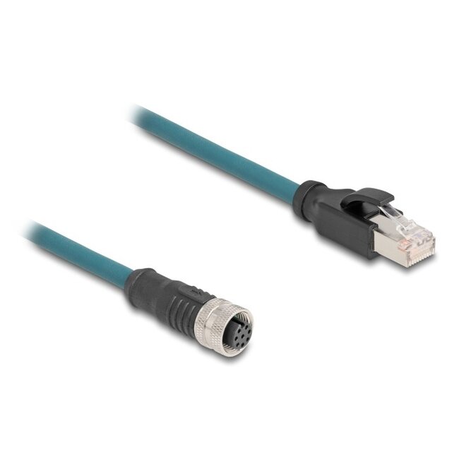 M12 8-pins A-gecodeerd (v) - RJ45 (m) industriële netwerkkabel | CAT5e | PUR | 0,50 meter