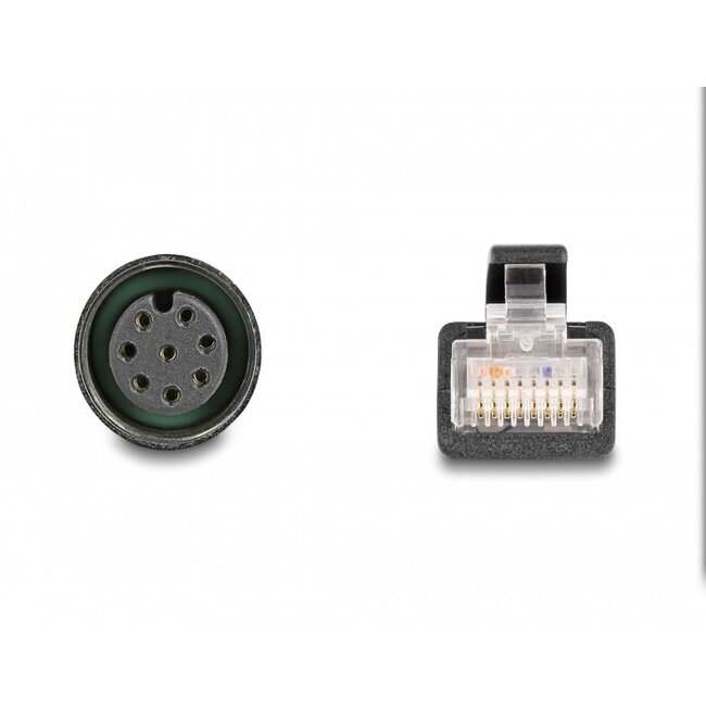 M12 8-pins A-gecodeerd (v) - RJ45 (m) industriële netwerkkabel | CAT5e | PUR | 0,50 meter