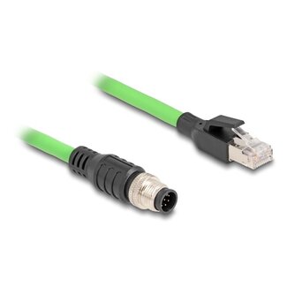 DeLOCK M12 8-pins A-gecodeerd (m) - RJ45 (m) industriële netwerkkabel | CAT5e | PUR | 2 meter