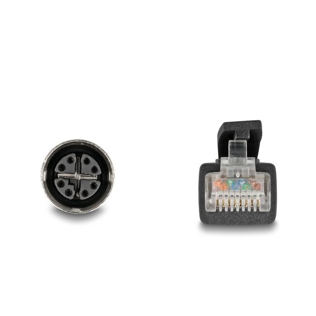 M12 8-pins X-gecodeerd (v) - RJ45 (m) industriële netwerkkabel | CAT5e | PVC | 3 meter
