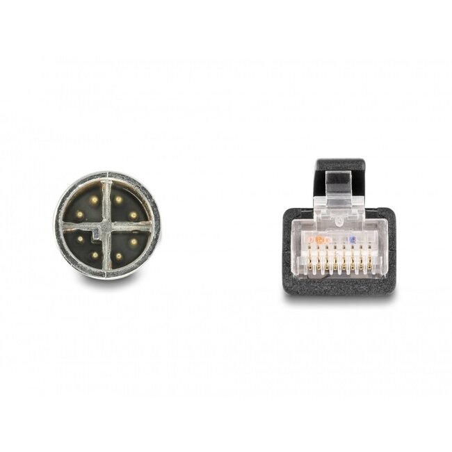 M12 8-pins X-gecodeerd (m) - RJ45 (m) industriële netwerkkabel | CAT6a | PUR | 0,50 meter