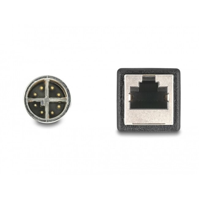 M12 8-pins X-gecodeerd (m) - RJ45 (v) industriële netwerkkabel | CAT6a | PUR | 0,50 meter