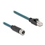 M12 8-pins X-gecodeerd (v) - RJ45 (m) industriële netwerkkabel | CAT6a | PUR | 0,50 meter