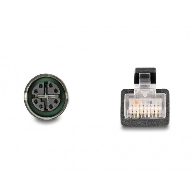 M12 8-pins X-gecodeerd (v) - RJ45 (m) industriële netwerkkabel | CAT6a | PUR | 0,50 meter