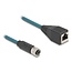 M12 8-pins X-gecodeerd (v) - RJ45 (v) industriële netwerkkabel | CAT6a | PUR | 0,50 meter
