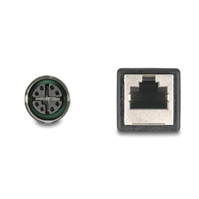 M12 8-pins X-gecodeerd (v) - RJ45 (v) industriële netwerkkabel | CAT6a | PUR | 0,50 meter