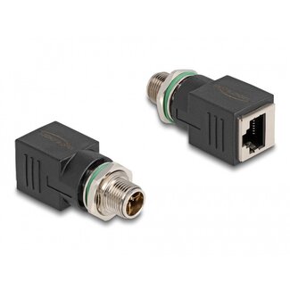 DeLOCK M12 8-pins X-gecodeerd (m) - RJ45 (v) industriële netwerkadapter | inbouw | CAT6a | PUR