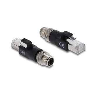 DeLOCK M12 8-pins X-gecodeerd (m) - RJ45 (m) industriële netwerkadapter | CAT6 | PVC