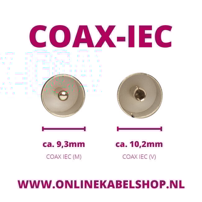 Sinox PRO IEC (m) - IEC (v) coaxkabel | wit | 3 meter