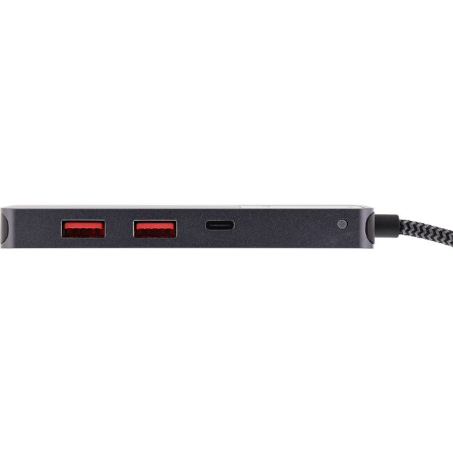 InLine® USB 3.2 Gen.2 hub, 3x USB-C, 2x USB-A, HDMI 4K, PD 100 W, scherm, grijs