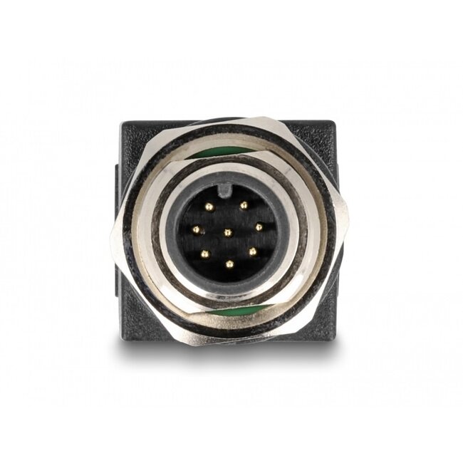 M12 8-pins A-gecodeerd (m) - RJ45 (v) industriële netwerkadapter | inbouw | CAT5e | PUR