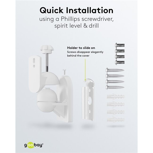 Goobay luidspreker muurbeugel | set van 4 | tot 3,5 kg | wit